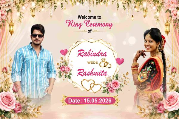 thumbnail Stylish 6x4 Ring Ceremony Wedding Flex Banner Design